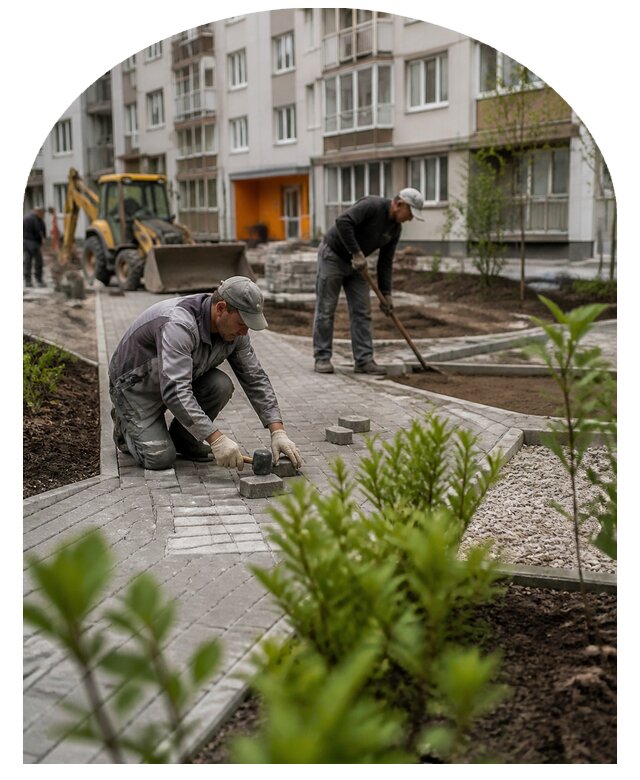 Благоустройство двора многоквартирного дома в Торжке